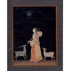 Musician with Veena and Moonlight by Sandra Hill
