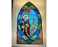 Saint Mary Magdalene (stained glass)  (print) A4 by Sue Mansfield