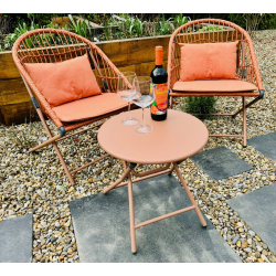 Folding Bistro Set - Terracotta