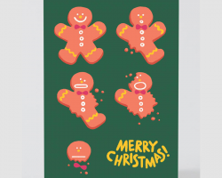 Gingerbread Embossed Christmas Card