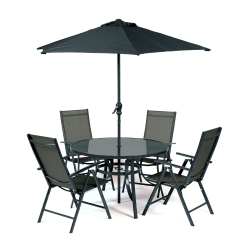 Santos 4 Seat Dining Set with Parasol
