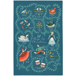 12 Days of Christmas Cotton Tea Towel