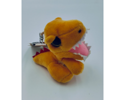 Petjes Glitter Eyes Keychain Plush T-rex 9cm Orange