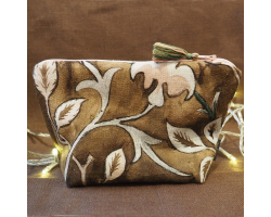 Morris Flowers Hand-Embellished Pouch