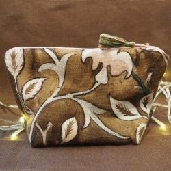 Morris Flowers Hand-Embellished Pouch