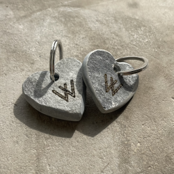 WW Logo Slate Key Ring - Heart