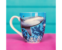 Ceramic mug with shark design