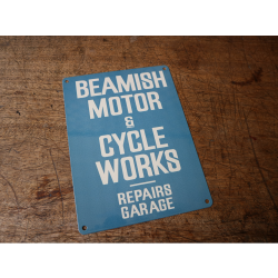 Motor Cycle Works Enamel Sign