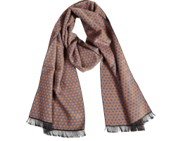 Orange and blue men's scarf