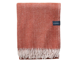 Recycled wool knee blanket - rust herringbone