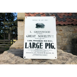 Large Pig Enamel Sign