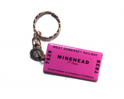 Minehead Ticket Keyring: Pink
