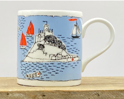 St Michael's Mount Blue China Mug