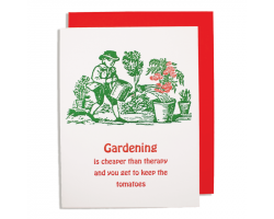 Tomato Gardener greetings card