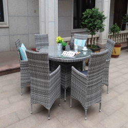 Weave 6 Seat Round Dining Set