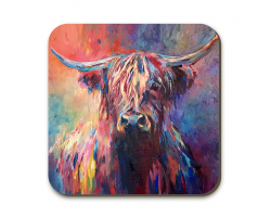 Highland Cow Coaster by Sue Gardner