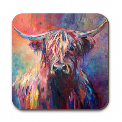 Highland Cow Coaster by Sue Gardner