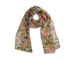 Printed silk scarf - Tatum mustard