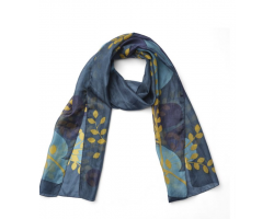 Printed silk scarf - Cleo teal