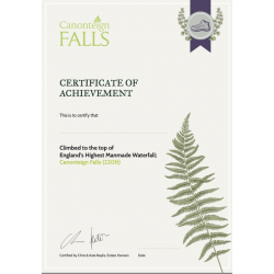 I Climbed England's Highest Waterfall Certificate