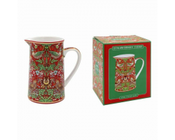 The Leonardo Collection William Morris Red Strawberry Thief Pattern Fine China Jug