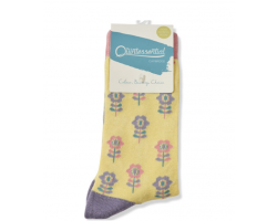 Womens socks - Flower yellow