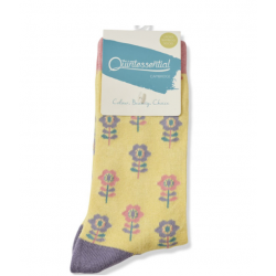 Womens socks - Flower yellow