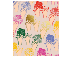 Zandra Rhodes Hands & Flowers greetings card