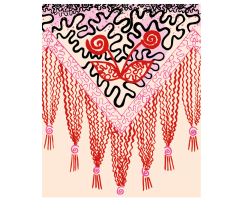 Zandra Rhodes Chevron Shawl greetings card