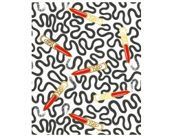 Zandra Rhodes Lipstick Wiggle greetings card